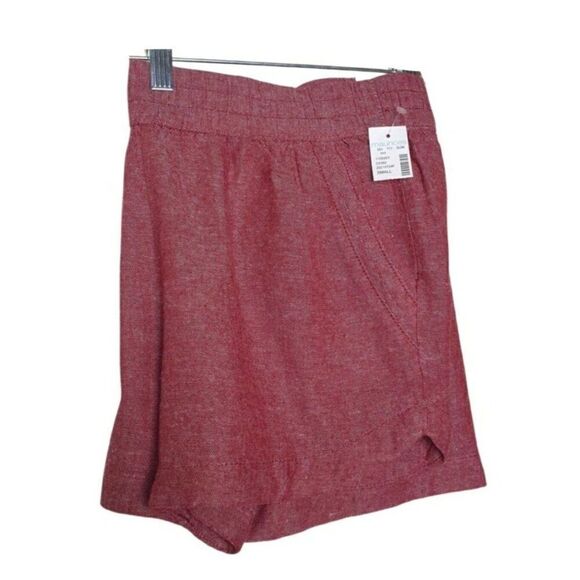 Maurices Red Linen Blend Shorts S Mid Rise Casual Chic Pockets Athleisure Shorts - Picture 3 of 7